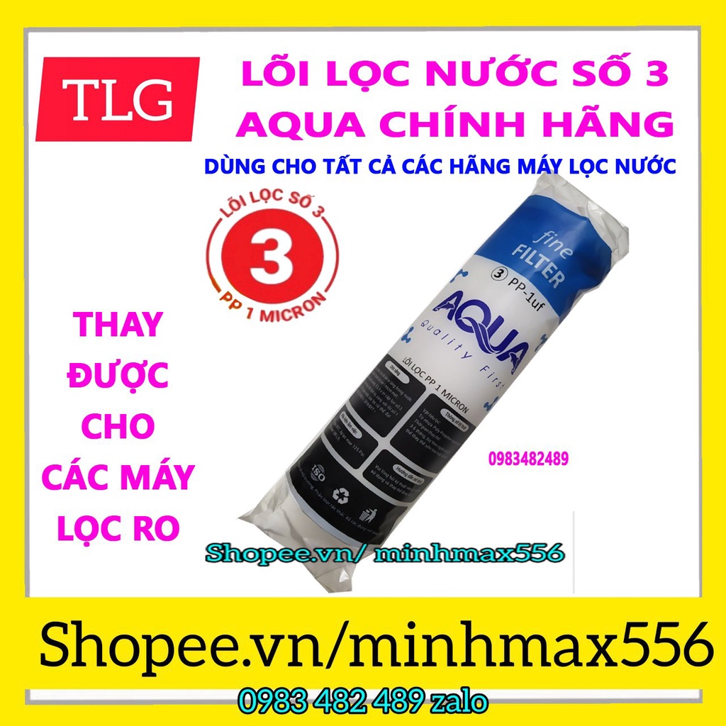 COMBO 5 LÕI LỌC AQUA CAO CẤP - GỒM 3 SỐ 1 - 1 SỐ 2 - 1 SỐ 3 | DÙNG CHO 9 THÁNG