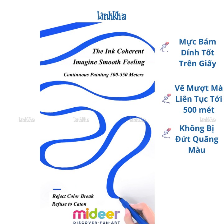 [LIFEMALL9915 - 12% đơn 99K] Bút Màu Dạ Cho Bé Tập Vẽ Dễ Tẩy Rửa - Mideer washable marker