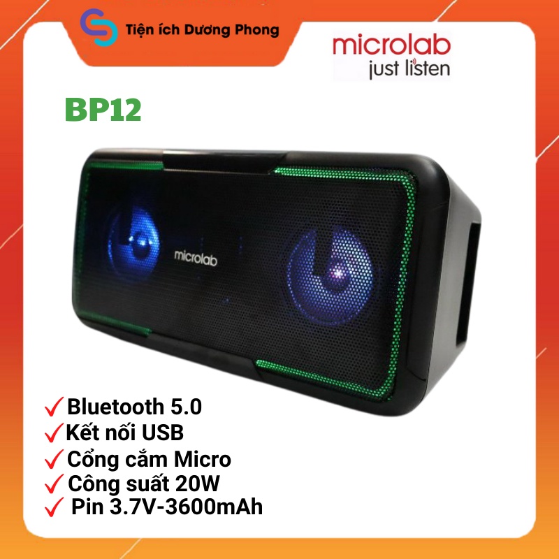 Loa Microlab BP12 Loa 2.0 Kết Nối Bluetooth USB Micro Có Đèn LED thumbnail