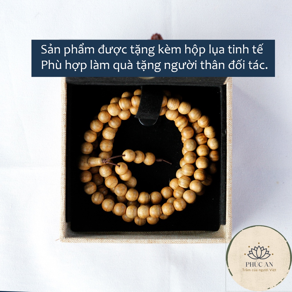 Vòng tay trầm hương 108 hạt 6mm, 8mm Phúc an - Vòng tay nam nữ đẹp và sang trọng.