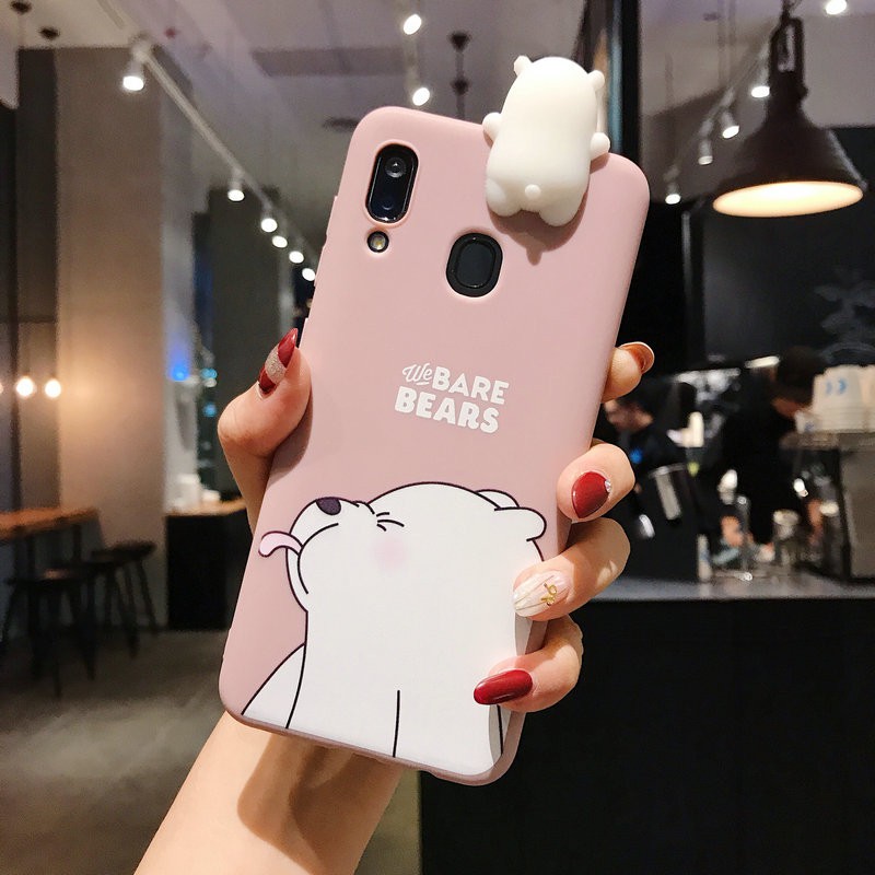 Ốp lưng Huawei Y9 Y7 Y6 P30 Nova 2i 3i 3e 5T Pro Prime Lite 2018 2019 3D Cartoon Cute Bear Soft Case Cover+Bear Doll