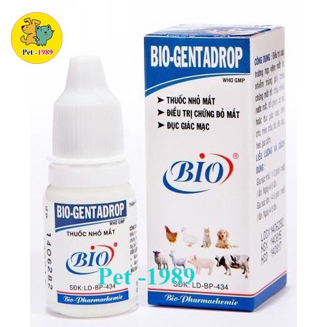 Nước Nhỏ Mắt Bio - Gentadrop 10ml Cho Thú Cưng Chó Mèo Pet-1989