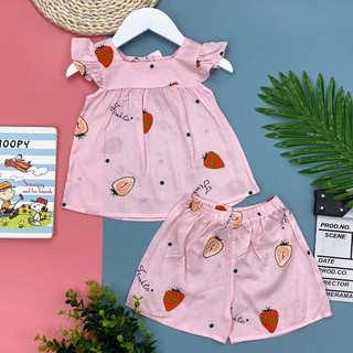 Bộ lanh bé gái size 1-7 từ 9-24 kg. Thương hiệu Litibaby, chất lanh mềm, nhẹ, siêu mát, cho bé thoáng mát dễ chịu