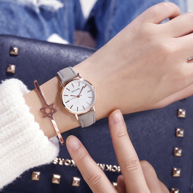 Đồng hồ thời trang nữ Mstianq MS05 chính hãng, dây da mềm, đeo êm tay, mặt vạch tuyệt đẹp, phong cách Hàn Quốc | BigBuy360 - bigbuy360.vn