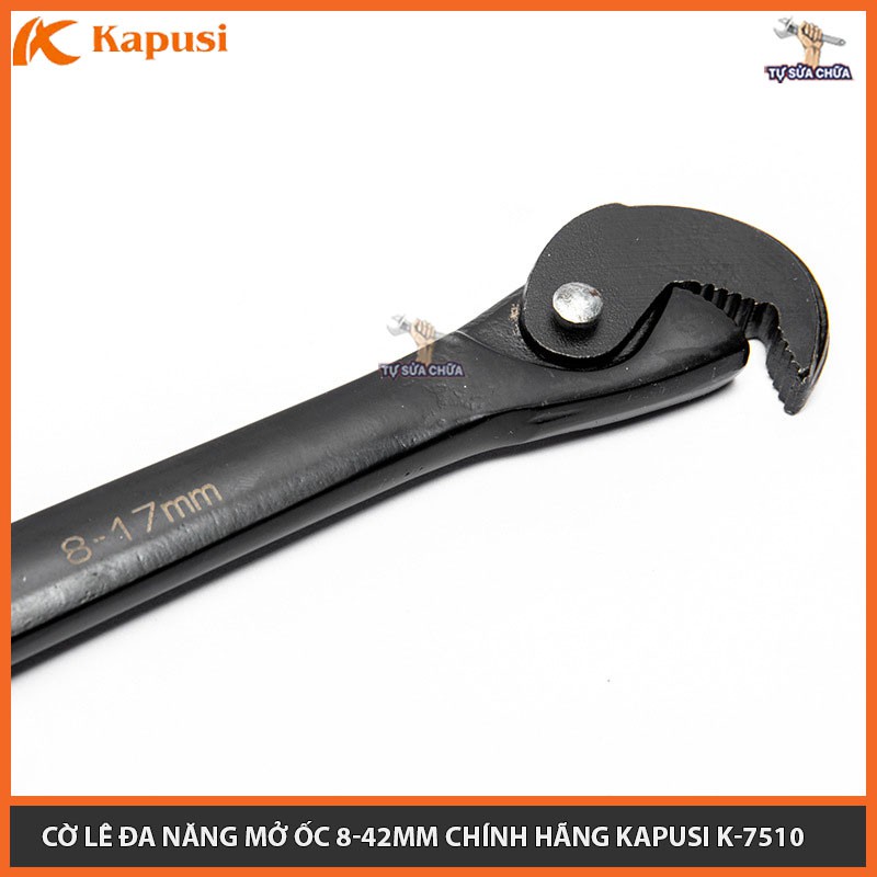 Cờ lê, Mỏ lết đa năng mở ốc 8-42mm chính hãng Kapusi K-7510, HÀNG CHUẨN LOẠI XỊN