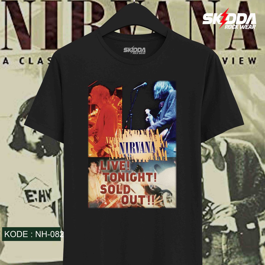 Áo Thun Đen In Hình Ban Nhạc Rock Alternative Nirvana Cá Tính