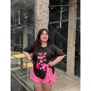 SET ÁO GẤU NƠ + QUẦN SHORT CARO [TNT SHOP BIGSIZE 60KG 90KG ]