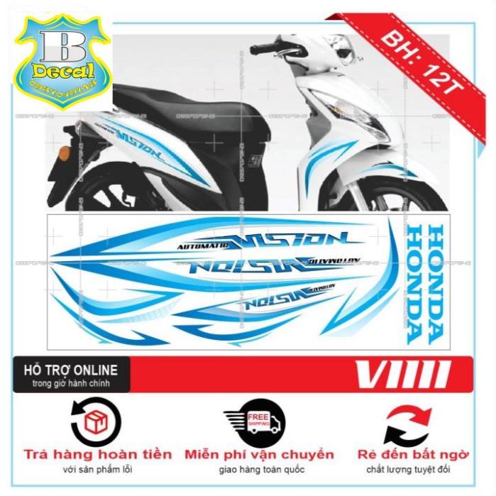 ( Quí khách vui lòng mang ra tiệm cho thợ dán ) Tem VISION 2012 CHỈ XANH [Bi Decal]