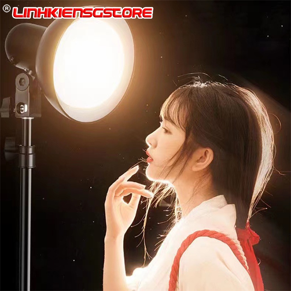 Bộ đèn chụp ảnh sản phẩm, chụp hình studio chuôi đèn tròn chân 2 mét bóng nấM, 155w chỉnh màu đèn giả nắng