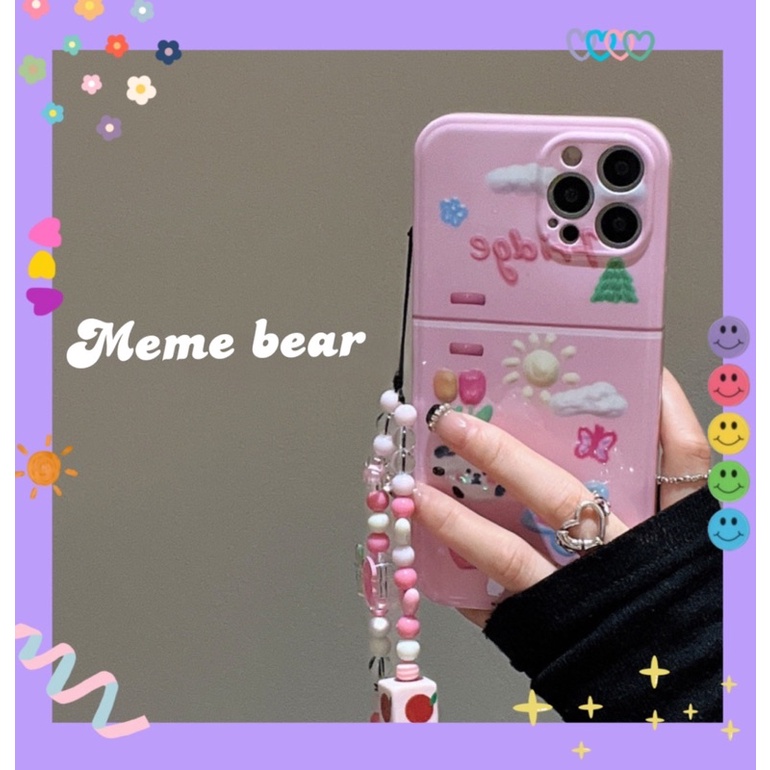 Case Ốp lưng iphone 3d hình tủ lạnh màu hồng Fribge ôm gọn dế iu