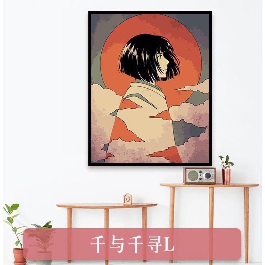 Tranh sơn dầu số hoá Phong Nhiều Mẫu Hot Anime Spirited Away - Tranh Tô Màu Theo Số, tranh số hoá vùng đất linh hồn