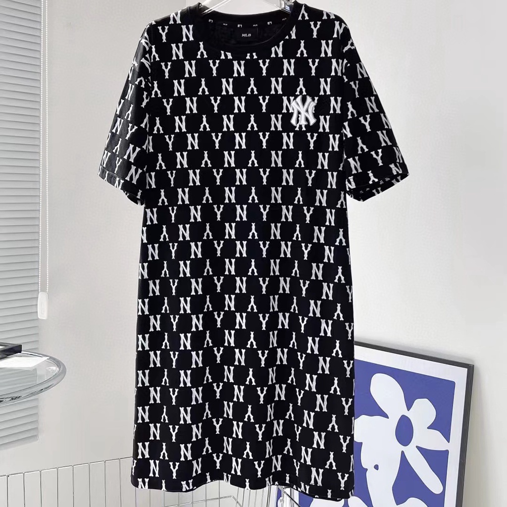 Áo Thun POLO Tay Ngắn In Chữ MLB Presbyopic Phong Cách Retro Thời Trang Mùa Hè 22 Dành Cho Nữ