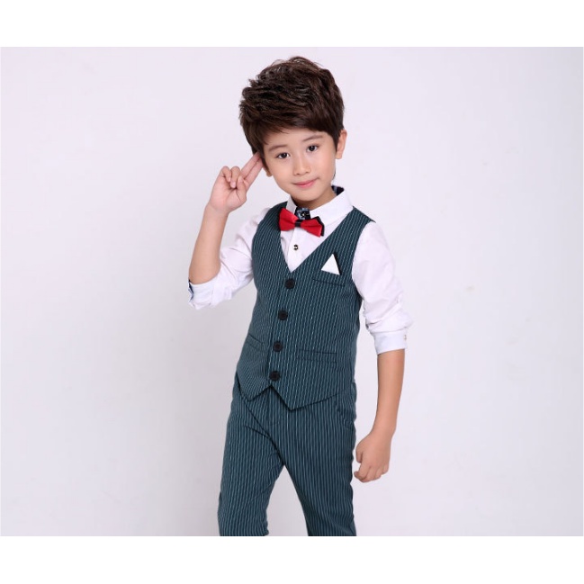 Bộ Vest bé trai kẻ tăm TQB024 TQB025 TQB026