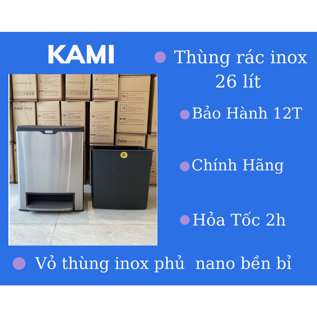 Thùng rác Inox Fitis  (26L)