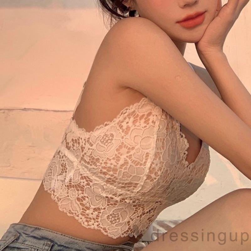 Áo Lót Ren Không Gọng Có Mút Đệm Quyến Rũ Dành Cho Nữ