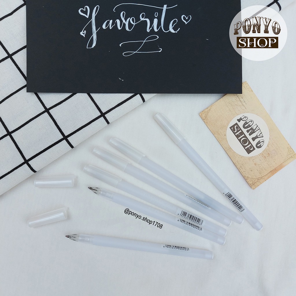 🖤 Bút gel mực trắng viết giấy đen Scrapbook