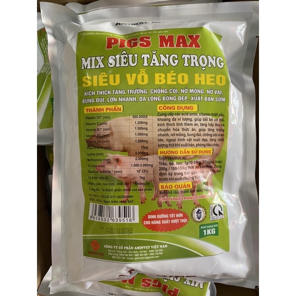 1kg siêu vỗ béo heo, nhanh xuất chuồng, vố béo giai đoạn cuối, lợn nhanh lớn hồng hào mượt lông