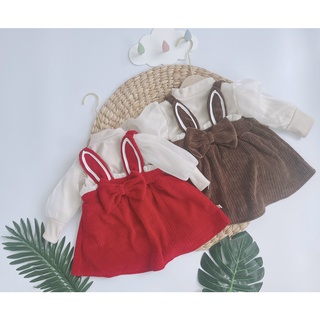 🎀set đồ em bé🎀 set áo len + yếm váy nhung em bé