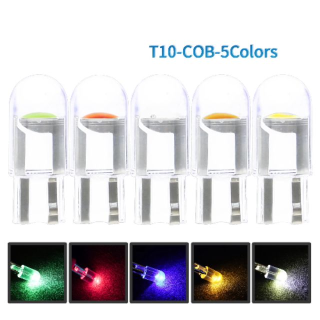 Bộ 5 đèn led t10 5 màu led t10 và đuôi t10 siêu sáng