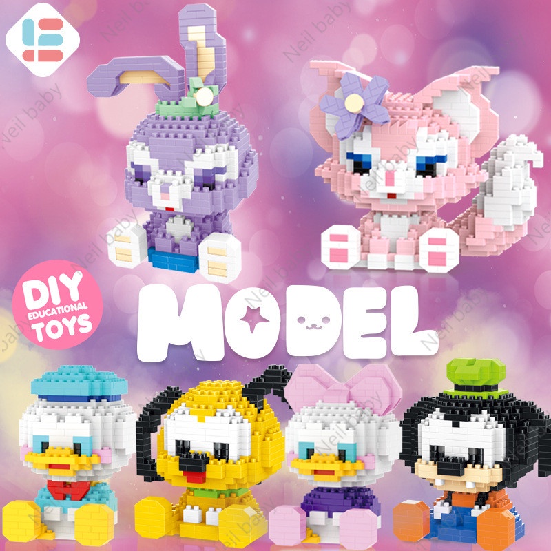 Khối xây dựng Disney-Bộ mô hình lắp ráp-Động vật hoạt hình dễ thương-Hiệu ứng 3D-Lina Belle-Đèn nghiền-Đồ chơi phát triển trí tuệ-Đồ chơi thông minh cho bé-Cô gái-Câu đố gạch-Gấu-Mô hình lắp ráp-Quà tặng thủ công