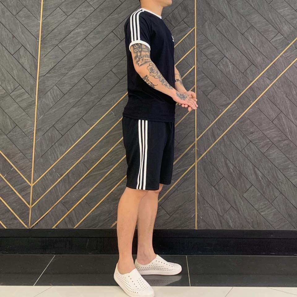 Quần short das nam 3 sọc đơn giản