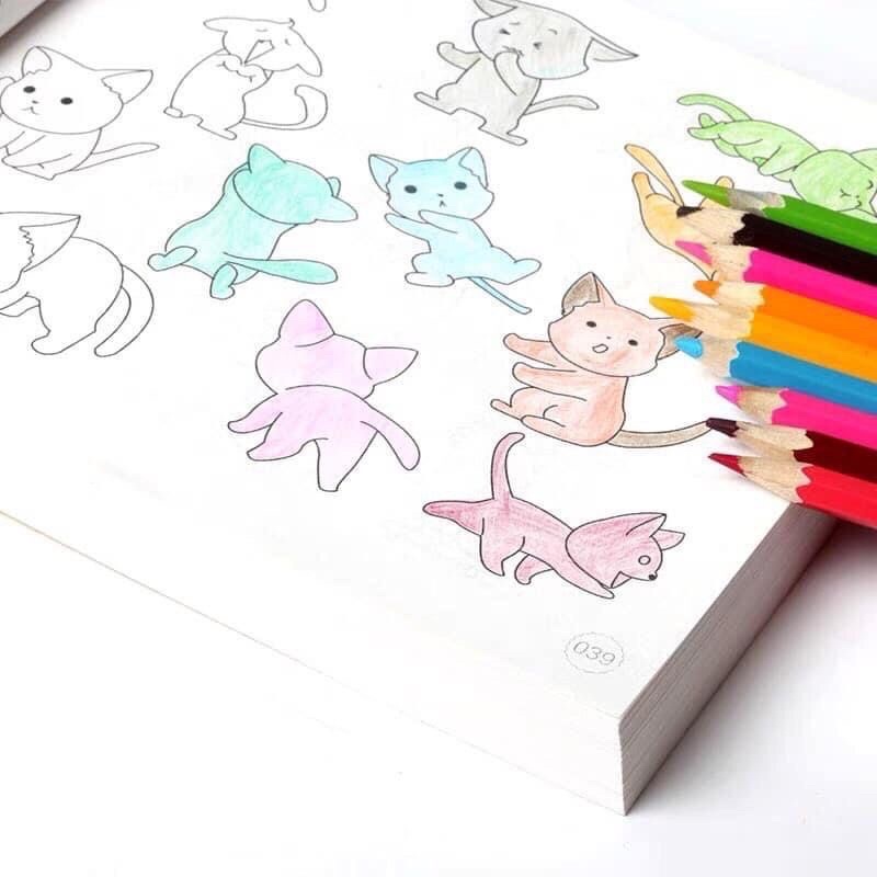 BỘ TRÒ CHƠI TÔ MÀU 5000 HÌNH CHO BÉ KÈM 5 BÚT MÀU