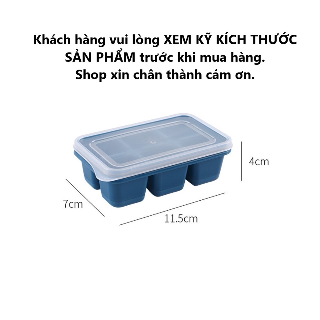 Khay mini trữ đông đồ ăn dặm, làm đá lạnh có nắp đậy chất liệu silicon + PP an toàn cho bé và gia đình GALA HOME