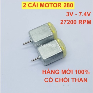 2 motor 280 từ tính mạnh tốc độ cao lực mạnh điện áp 3V - 7.4V 14300 - 28200 RPM cho xe điều khiển - LK0210