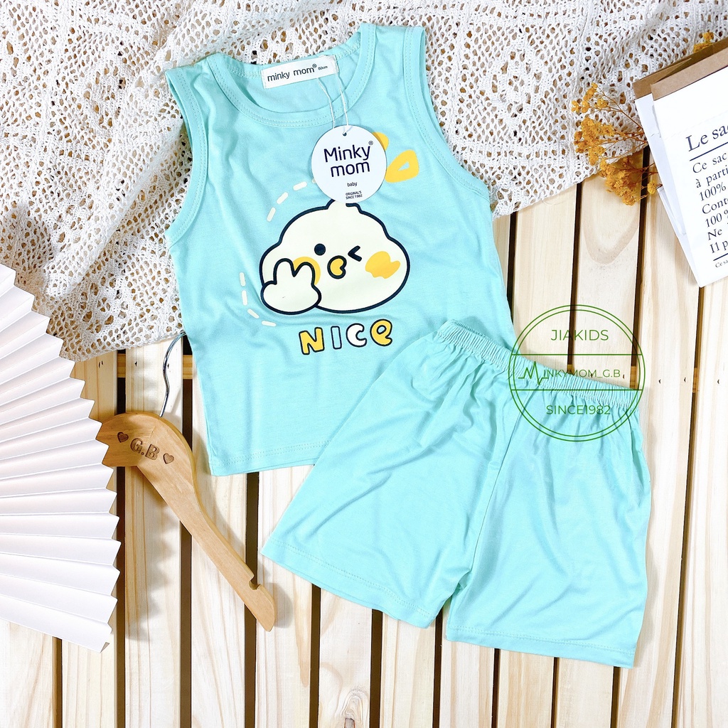 [SIZE ĐẠI] Bộ Ba Lỗ Bé Gái, Bé Trai Minky Mom Vải Thun Lạnh Thỏ Hồng Gấu Bear, Áo Thun 3 Lỗ Cho Bé Mặc Hè MKM3LO2116