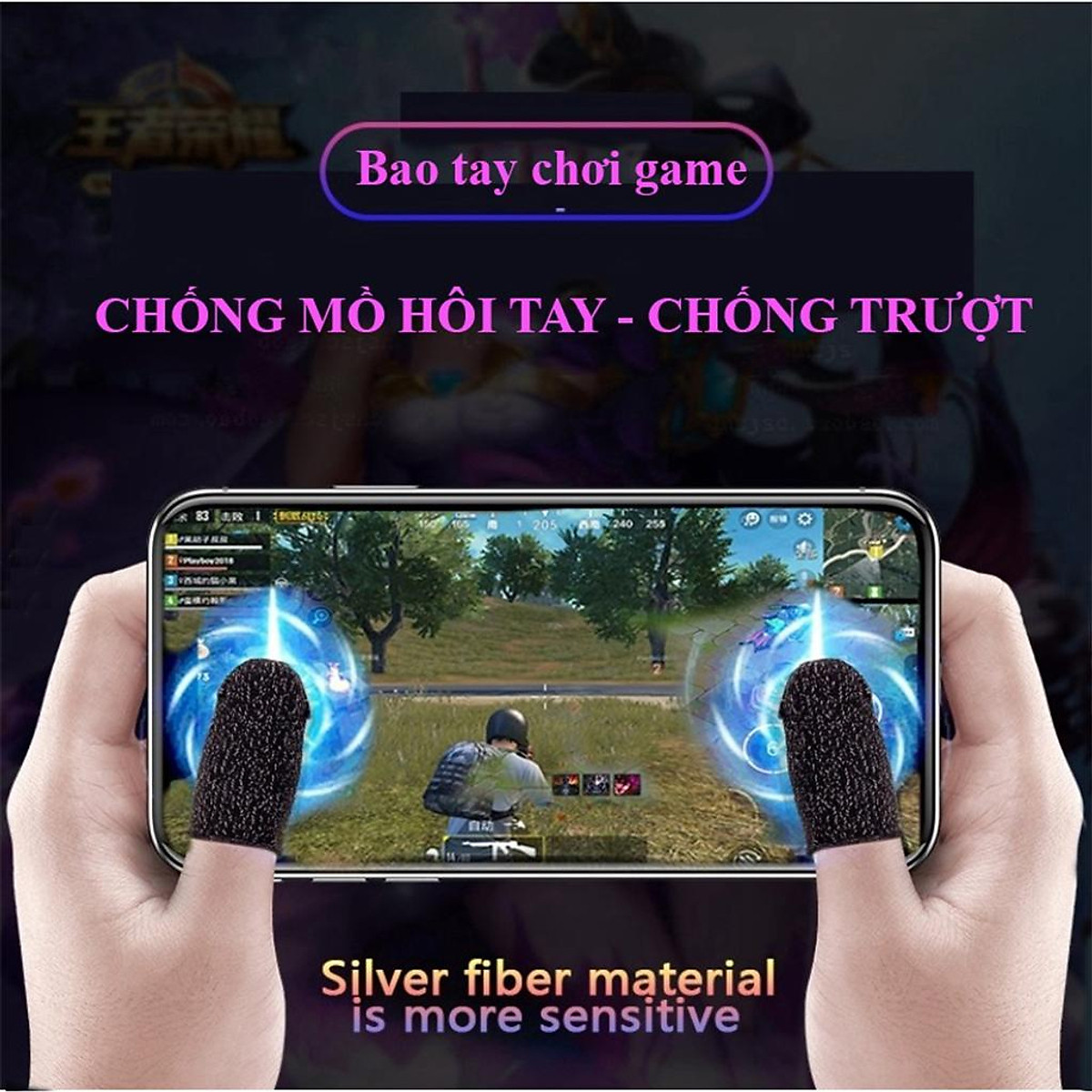 Bộ Găng Tay Cảm Ứng Chơi Game Điện Thoại Chống Mồ Hôi, Chống Trượt Gear Chuyên Game Mobile-4017- Hàng Nhập Khẩu