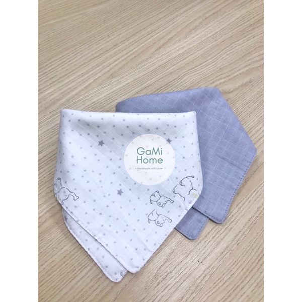 Set 2 cái khăn yếm cotton organic