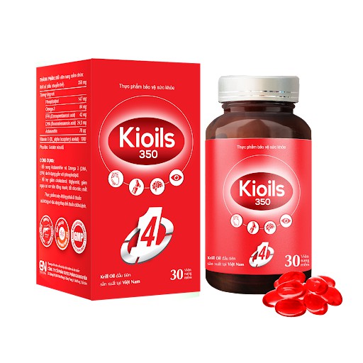 Kioils 350 - Hỗ trợ giảm cholesterol, triglycerid, hỗ trợ giảm nguy cơ xơ vữa động mạch, tốt cho não, mắt.
