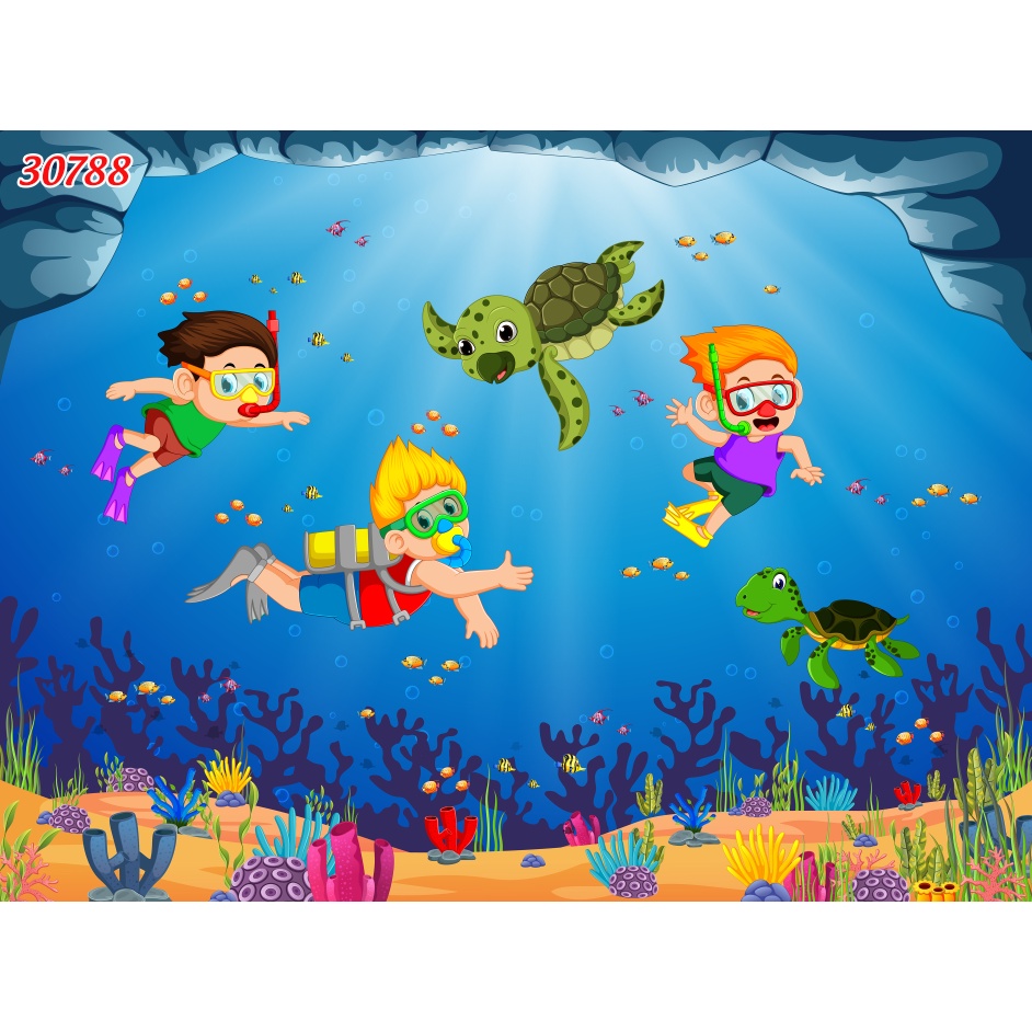 Tranh Dán Tường Chủ Đề THẾ GIỚI TRẺ THƠ 3D