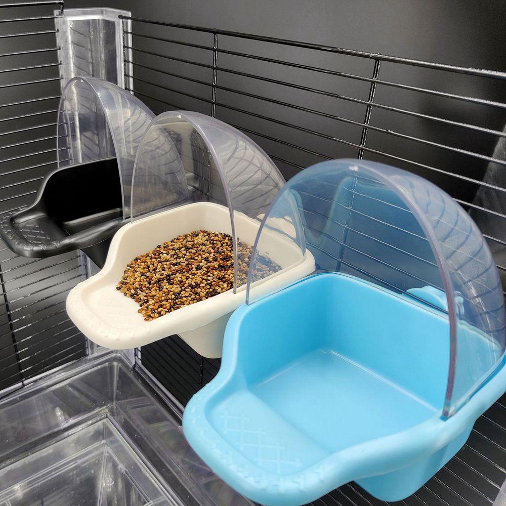 Khay Đựng Thức Ăn Bằng PP Trong Suốt Chống Văng Kèm Giá Đỡ Tiện Dụng Cho Chim / Vẹt