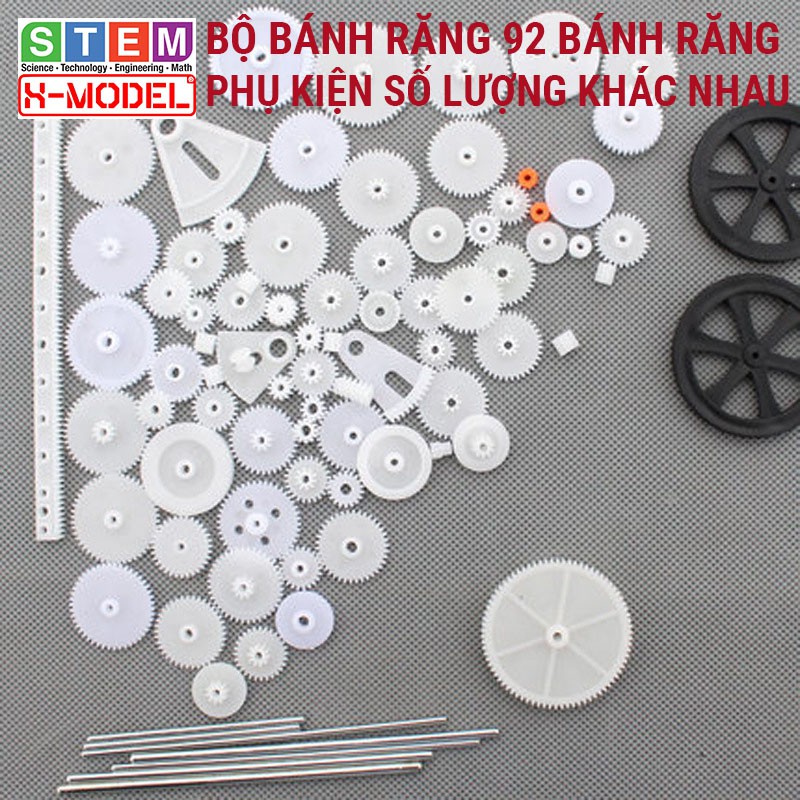 Đồ chơi thông minh, sáng tạo STEM Mô hình tự làm Bộ bánh răng nhựa 92 chi tiết X-MODEL ST17 [Giáo dục STEM, STEAM]