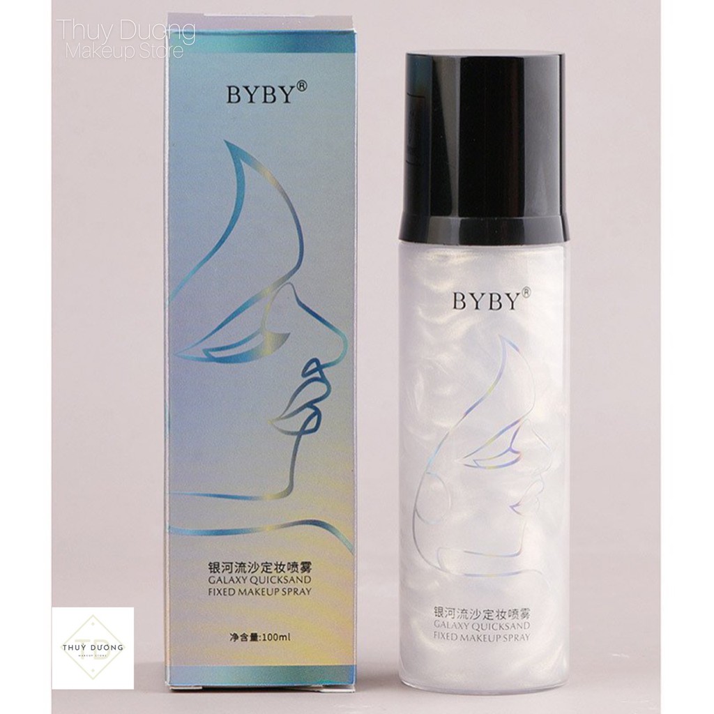 Xịt khoáng khóa lớp make up Byby Galaxy Quicksand Makeup Spray ánh nhũ giữ lớp trang điểm lâu trôi và cấp ẩm cho làn da | BigBuy360 - bigbuy360.vn