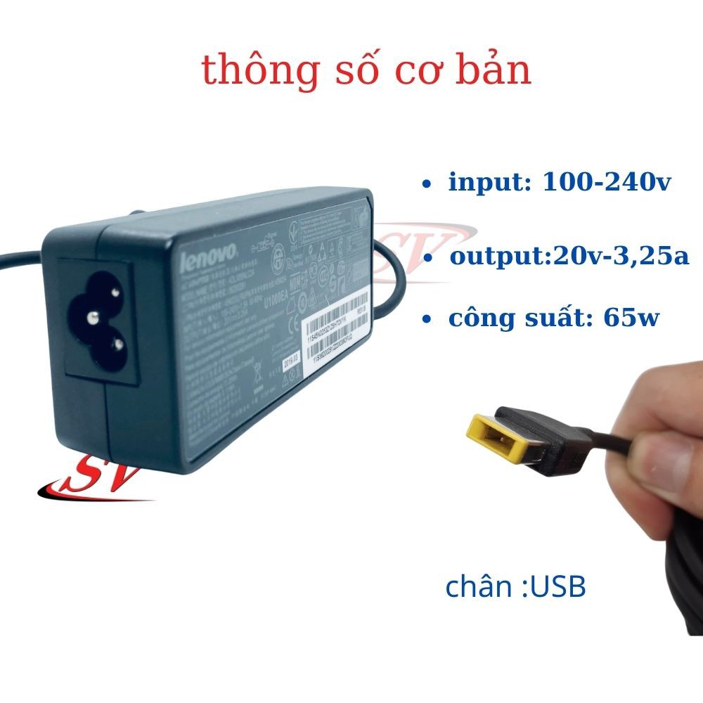 [TẶNG LÓT CHUỘT] Sạc laptop lenovo 3,25 chân usb (chân vuông) - bảo hành 12t | BigBuy360 - bigbuy360.vn