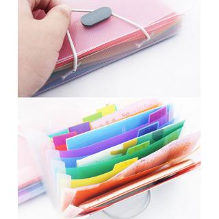Rainbow Color A6 Document Bag Cute Mini Bill Receipt File 13 Grids Pouch Folder