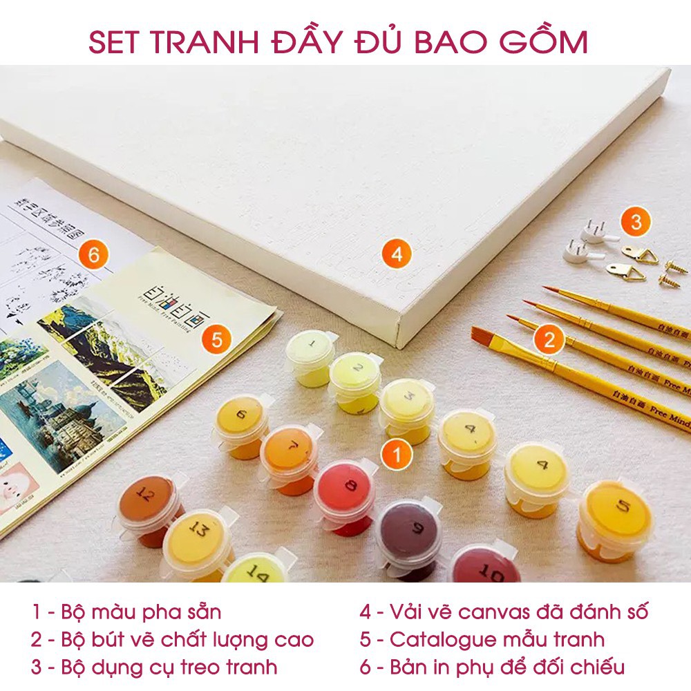 Tranh Tô Màu Số Hóa Cao Cấp Smile FMFP Quán cà phê Van Gogh T41115