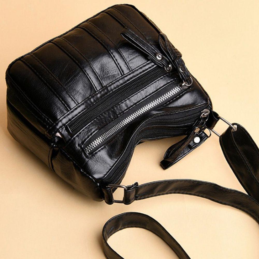 USNOW Female Handbag Coin Purse Casual Shoulder Pouch Black Large Capacity Mobile Phone Bag PU Leather Handbag