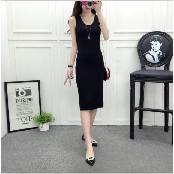 đầm body thun gân xẻ tà-DV-0007 | BigBuy360 - bigbuy360.vn