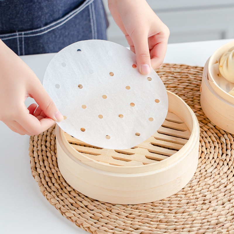 Set 100 Miếng Giấy Lót Hấp Bánh Chống Dính Chịu Nhiệt Dùng Một Lần