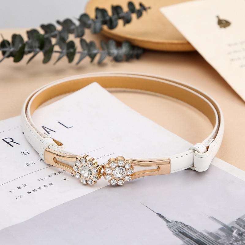 Thắt lưng nữ da mặt hoa đính đá thương TTL07
