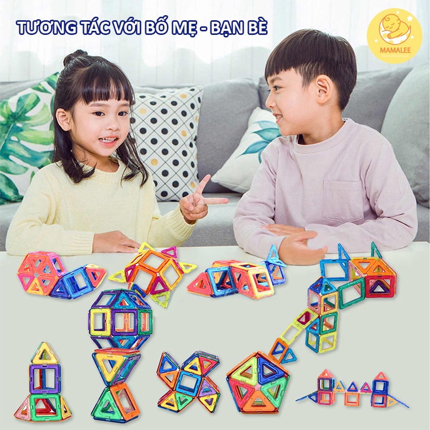 Đồ Chơi Xếp Hình Nam Châm Lắp Ghép Nam Châm Size Lớn - Phát Triển Trí Thông Mình Và Sáng Tạo Cho Bé