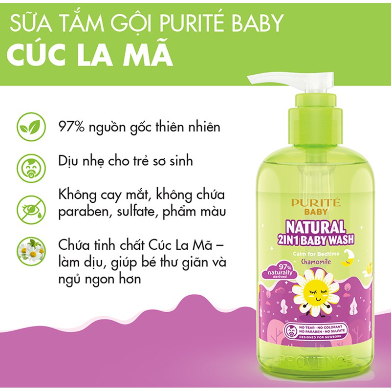 GIÁ RẺ NHẤT - SỮA TẮM GỘI PURITE 250ML ĐỦ HƯƠNG