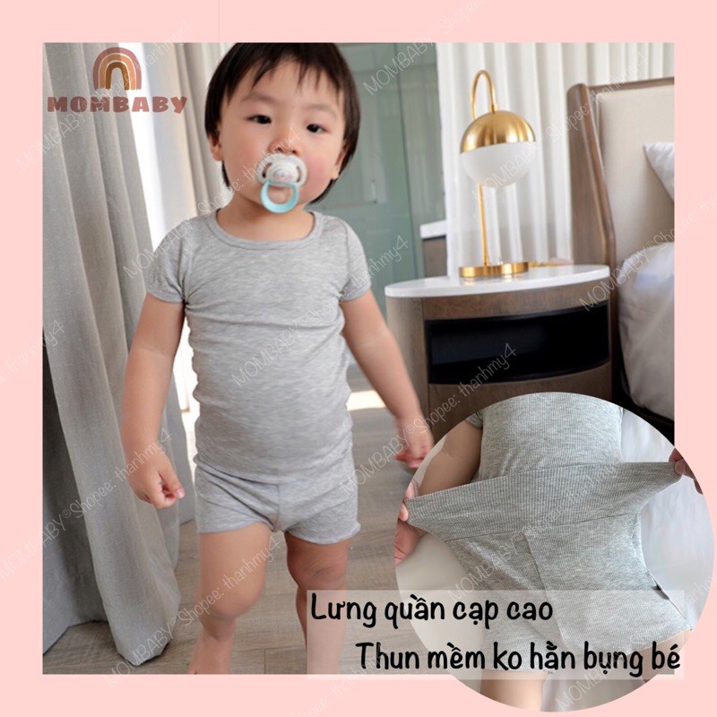 [Minkymom QC] [6-14kg] Bộ cộc tay cạp cao thun tăm mềm co dãn cho bé (có sẵn)