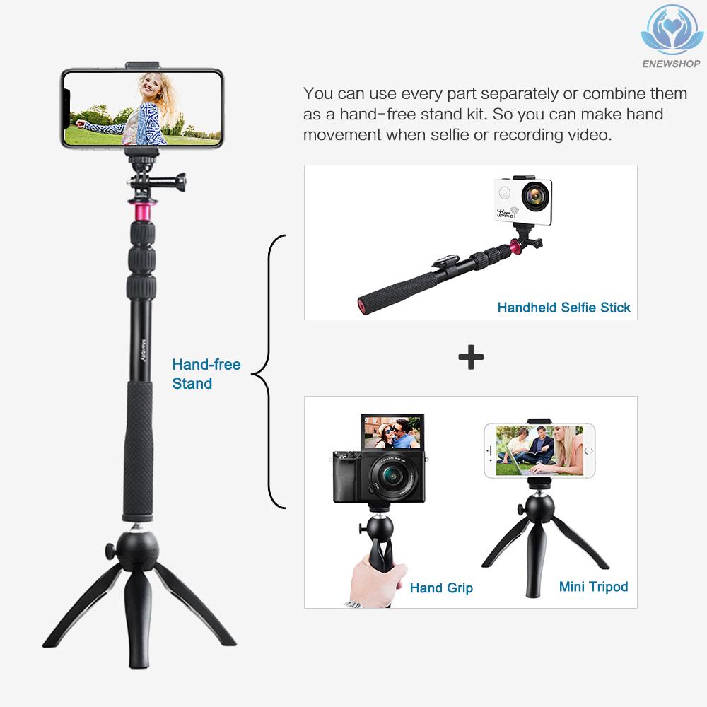 Gậy Chụp Ảnh Andoer + Chân Tripod Mini + Điều Khiển Từ Xa Không Dây Cho Iphone X / 8 / 7 Plus Samsung S8 Gopro Hero 6 / 5 / 4 / 3 + | BigBuy360 - bigbuy360.vn