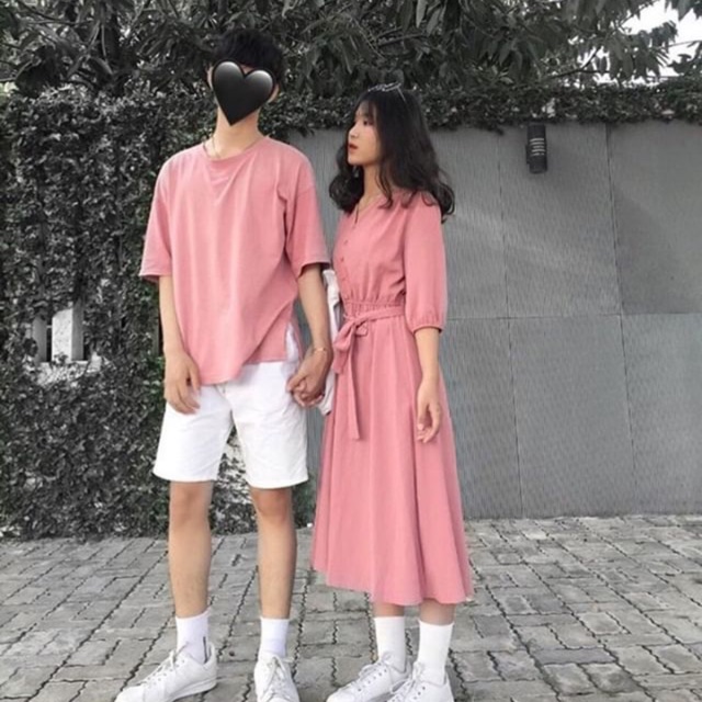 ĐẦM HỒNG THẮT NƠ ULZZANG