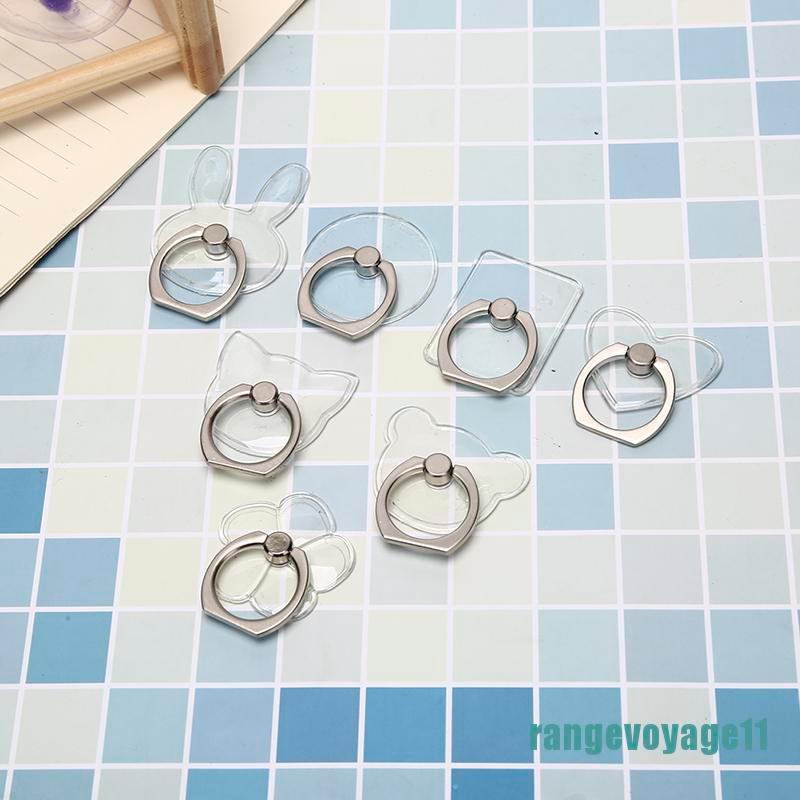 RING STAND 1 Khuyên Xỏ Ngón Tay Kiêm Giá Đỡ Điện Thoại Trong Suốt Dễ Thương