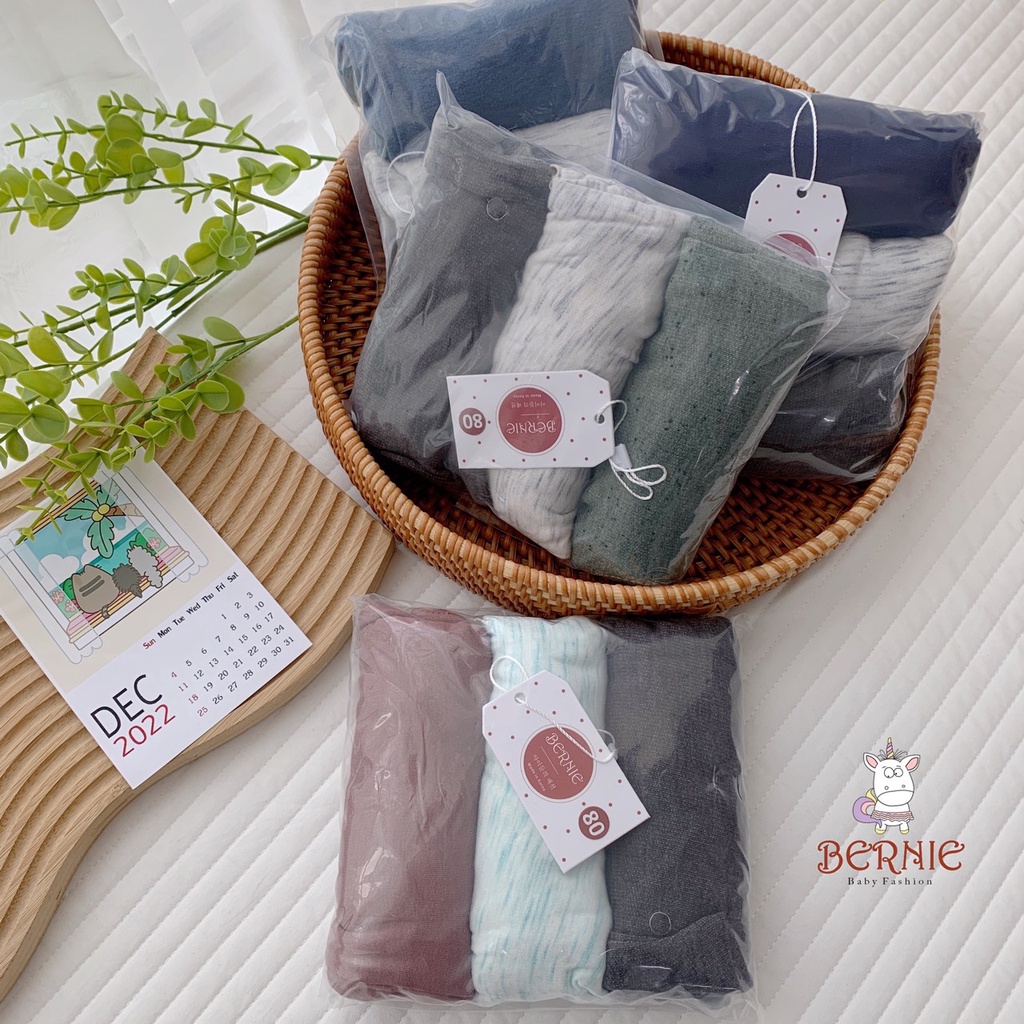 Set 3 quần đùi cotton unisex cho bé, quần sóc mềm mịn hàng đẹp